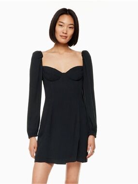 Wilfred Long Sleeve Black Mini Dress 0